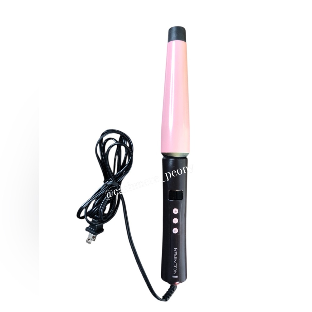 Remington CI9538 Pro 1”-1.5” Pink Pearl Ceramic Conical Curling Wand Digital